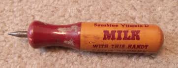 VINTAGE SEGO IRRADIATED MILK CAN OPENER ADVERTISEMENT WOODEN ...