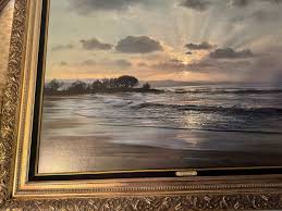 Huge Peter Ellenshaw (1913 - 2007) "Twilight Surf" Print On ...