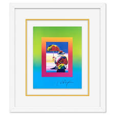Peter Max, "umbrella Man" Framed Limited Edition Lithograph, Numbered and Hand Signed With Certificate of Authenticity - Etsy