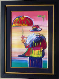 PETER MAX UMBRELLA MAN Unique Original Painting Hand ...