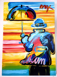 PETER MAX 20x28 in. Painting on canvas (Handmade) signed and ...