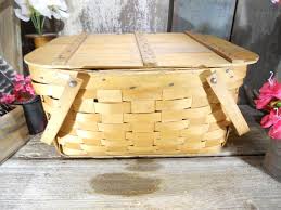 Vintage Hand Woven Picnic Basket - Etsy