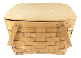Vintage Bentwood Picnic Basket | Chairish