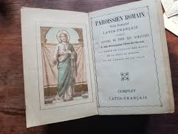 French and Latin antique missal Roman parishioner 1901 ...