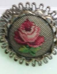 VINTAGE ROSE counted CROSS STITCH Petit Point Needlepoint ...