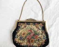 Vintage Austrian Petit Point Evening Purse, Naturalistic Flowers, Brass and Silvered Frame, Cafe Au Lait Moire Silk Lining, Austria 1930 - Etsy