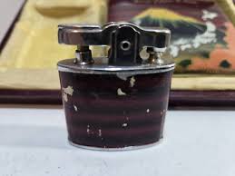 Vintage Enamel Cigarette Case & Lighter Memory of Japan & Korea Map Orig. Case | eBay