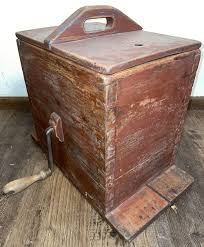 Sold at Auction: Early Dovetailed Butter Churn in Old Red Paint