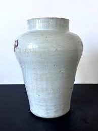 Korean Ceramic White Jar with Iron Red Cloud Motif Joseon ...