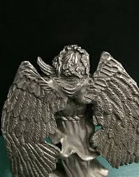 95 Sunglo Pewter Guardian Angel Wings Crown Gown Rhinestones Miniature Figurine | eBay