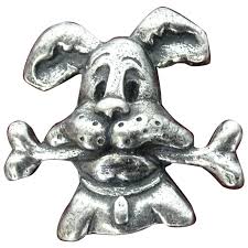 Vintage Pewter Dog Pin, Animal Pet Lapel Pin, Fine Metal Jewelry by . For Sale at Ruby Lane