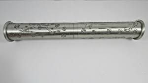 Pewter Silver Baby Birth Certificate Holder Tube Engraved ...