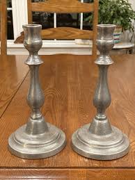 Pair 2 Pewter Candle Holders Candlestick Armetale Style 9.75” Tall W Circle Mark | eBay