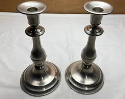 SET of 2 Woodbury Pewter TALL 9.75" Candlestick Holders Henry Ford Museum Village Dearborn MI Pewter 18th Century Colonial Pattern - Etsy