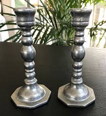 Carson Pewter 6" Candlestick Holders w/Octagonal Base | eBay