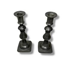 Colonial Pewter Candlesticks | eBay