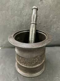 OLD VINTAGE RARE HAND CARVED SOLID RUSTIC IRON BIG HEAVY MORTAR AND PESTLE SET | eBay