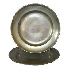 Pair 18th C. European Pewter Plates | Chairish