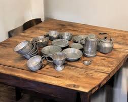 METAL TEA SET…31 Pieces…lightweight Metal…plates/cups/coffee ...