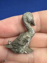 Vintage Miniature Pewter Duck 1.25” Unmarked | eBay