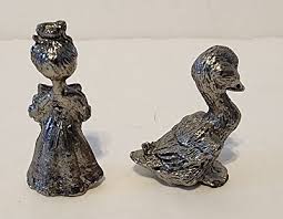 miniature pewter figure music violin dulcimer duck tiny lot heavy goose 1 1/4" | eBay