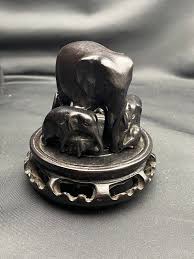 Seven Carved Elephants on a Ebony Base. - Etsy