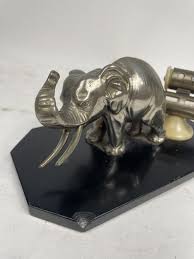 Vintage Italian Office Calendar with Elephant Sculpture, 1920s | Chairish