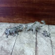 Unbranded | Art | Pewter Elaphant Lot Of 3 Mini Elephants ...