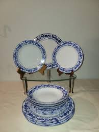 Cooks Club Englishtown Blue & White Floral Dinner-Soup-Salad Plates Set Of 12pcs | eBay