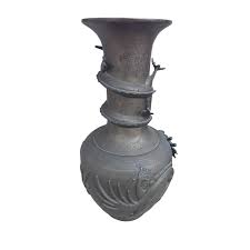 Antique Signed Asian Bronze Dragon Vase - Pair | Chairish