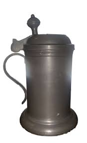 Antique Pewter European Tankard Cup 8 5/8”T 5 1/8”Diam Base ...