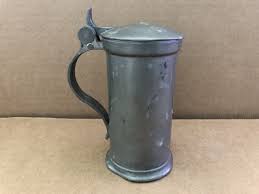 Vintage ANTIQUE PEWTER Measuring Tankard w/ Lid | eBay