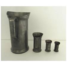 Set of Four (4) Graduated Pewter Measures 19th Century. For ...