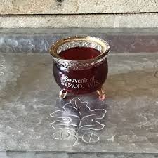 Symco Wis. Ruby Flash Fancy Cut Glass Catch Pot With Gold Trim, Unusual Printed Name. Fair Prize 2 1/8 Inches Tall. - Etsy