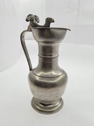 Vintage Swis Pewter Jug with Lid for Water for Washing Hans Edelzinn with Rams | eBay Australia