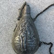 Antique French Pewter Powder Flask With Druid and Witch Military Gift - Etsy Ireland
