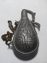 Vintage Art Noveau Pewter Renaissance Style Gunpowder Bottle Flask - Etsy Finland