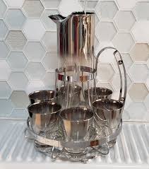 Mid Century Glasses, Vintage, Cocktail, Martini, Silver, Barware, Lustreware - Etsy