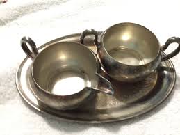 Vintage Creamer Sugar Bowl Tray Silverplate Academy Silver ...