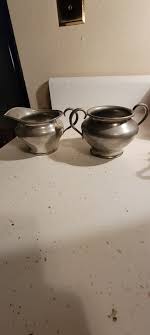 VINTAGE BREWSTER PEWTER SUGAR AND CREAMER MARKED | eBay