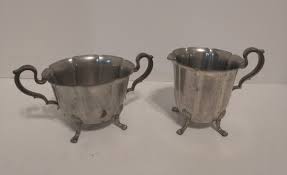 Vintage SUGAR CREAMER Set KS Co Pewter Set ...