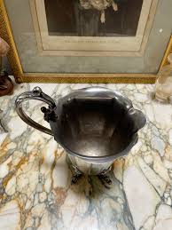 19th Century Silver Plated Brass Vase Pitcher | Chairish