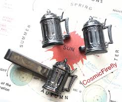 1950's Vintage Beer Stein Cufflinks Octoberfest Beer Mug Tie Bar Clip Tarnished Sterling Silver Plated Metal Men's Christmas Gifts for Men - Etsy