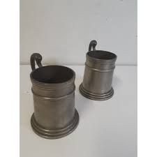 Vintage Pewter Drinking Cups - A Pair | Chairish