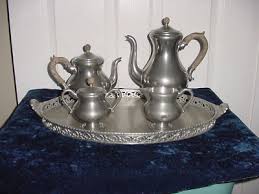 VINTAGE ROYAL HOLLAND 5 PC PEWTER COFFEE SET & PLATTER MADE IN HOLLAND | eBay
