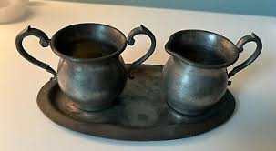 Vintage Antique Metal Coffee/Tea Creamer Sugar with Platter Kids Playset? Adult? | eBay