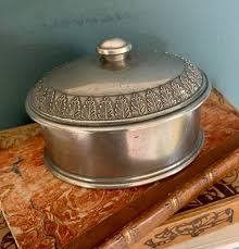 Vintage V&A Museum Royal Selangor Pewter Fern-design Lidded Oval Trinket Box - Etsy