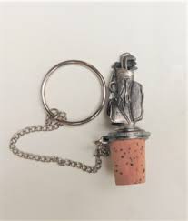 Pewter Golf Bag & Clubs Wine Stopper With Chain and Ring NEW | eBay