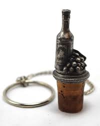 Vintage Pewter Chateau Grape Cluster Cork Stopper W/ Chain Loop Wine Bottle | eBay