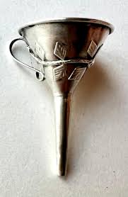 Sterling Silver Repoussé or Filagree Perfume Funnel at 1stDibs